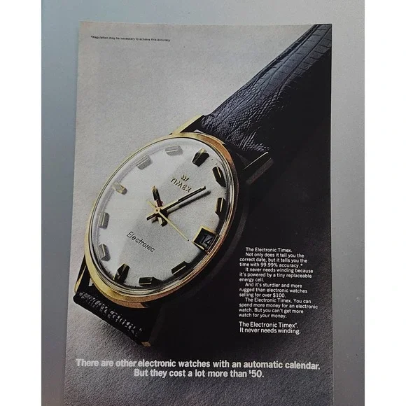 Vintage Timex Electronic Watch ‎ Print Ad Advertisement 1969 10x7