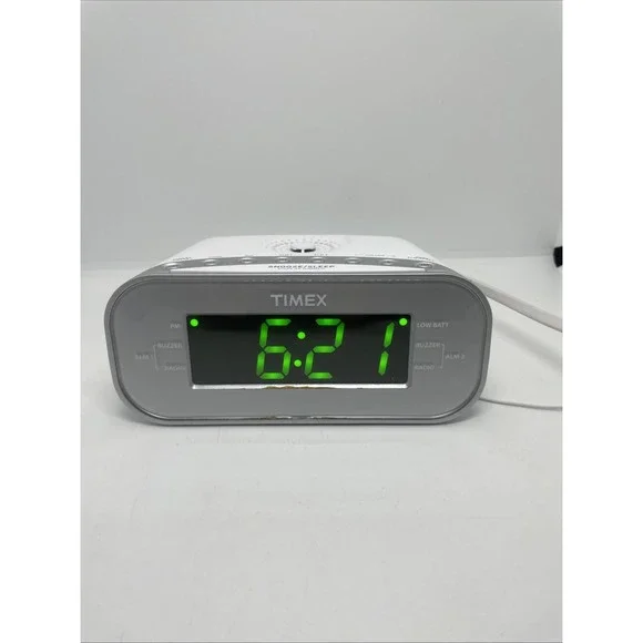 Timex T231 Double Alarm Clock‎ Radio Am/Fm Snooze/Sleep Display Dimmer