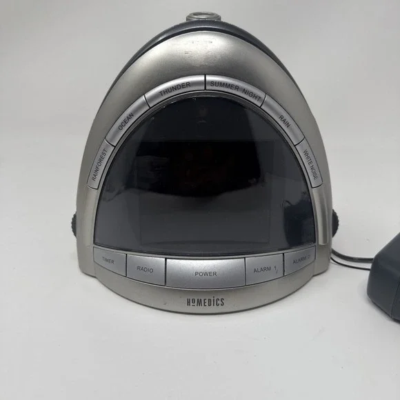 HoMedics SS-5010 SoundSpa Alarm Clock Radio Nature Sounds Night Light Tested