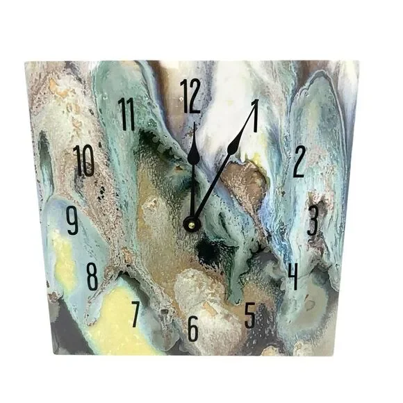 Piece Of Art Wall Clock Decoration Living Room 12x12 Mossy Greens‎ - 518