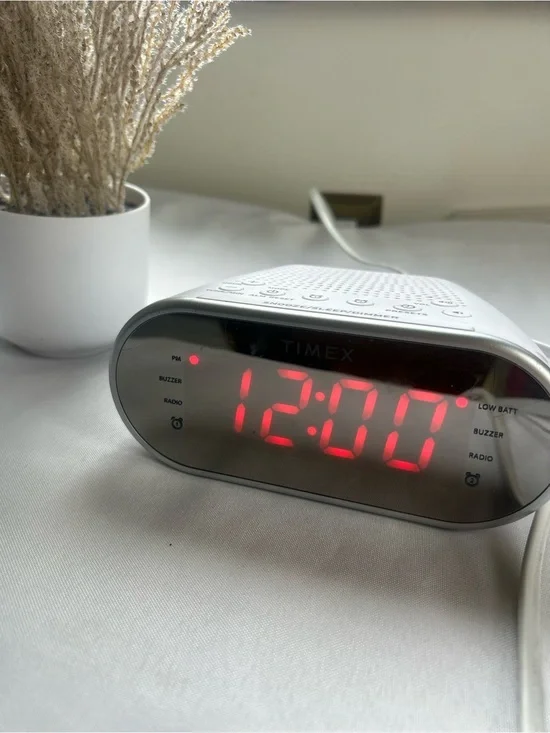 Timex Digital Alarm Clock - White with Red LED
