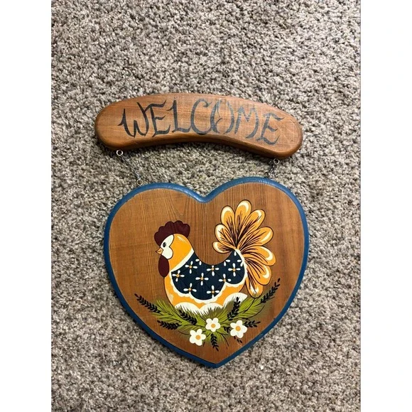 Rooster Heart Welcome Sign