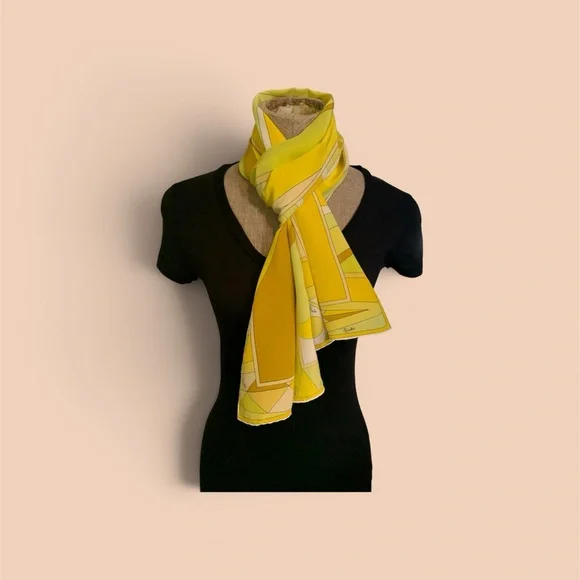 Emilio Pucci Vintage Geometric Silk Scarf