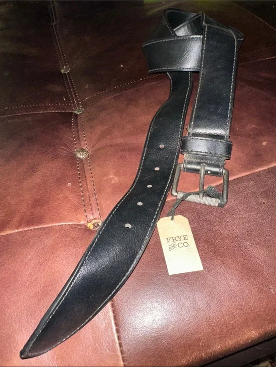 Frye & Co Mens Black faux Leather Belt