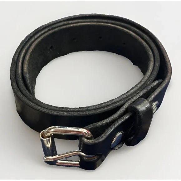 Deerfield Leather Black Belt Size 40 Hand Made in New Hampshire 1.25