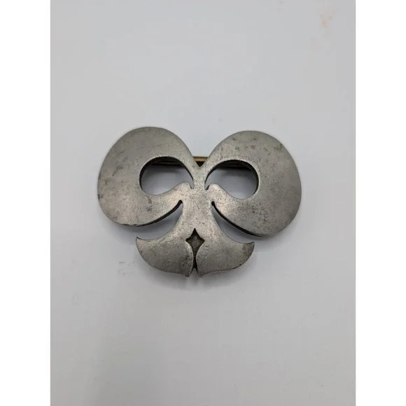 Vintage Pewter Belt Buckle Slide Fleur De Lis Renaissance SCA Costume Cinch