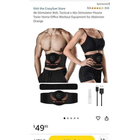 Ab Stimulator Belt Tactical X‎ Abs Stimulator Muscle Toner Home Office Workout