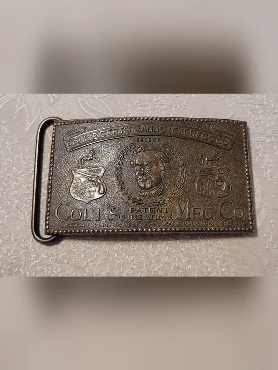 Vintage Colt MFG Police Dept's Banks Tiffany & Co Belt Buckle