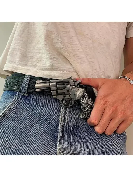 Grunge Punk Gun Skeleton Y2K 2000s style belt. 47 inches length