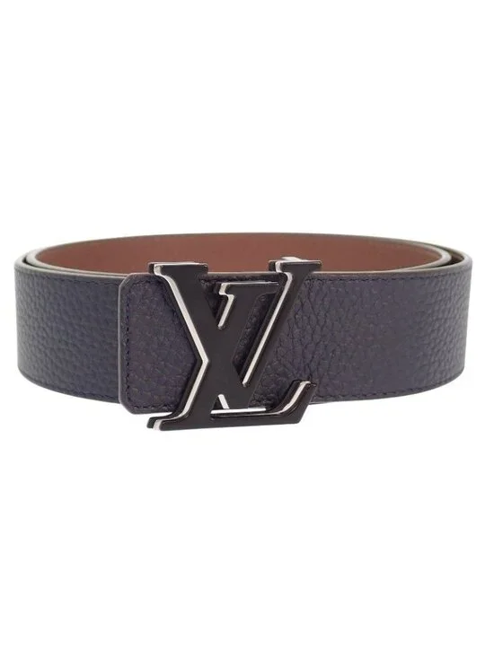 Louis Vuitton LV Optic 40 mm Belt Taurillon Leather Navy Brown Silver