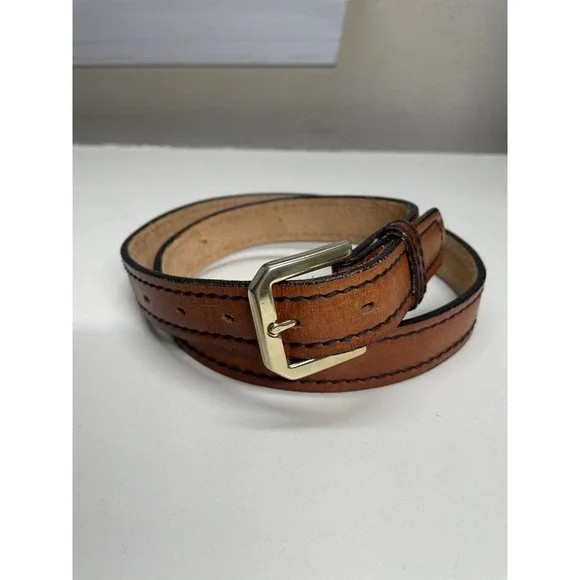 LATITAN Vintage Brown Hand Stained Leather Belt Tom Falvey's Sz 32