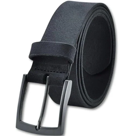Men’s belt Full Grain Genuine Leather Casual Dress Jeans Black 100cm/40in
