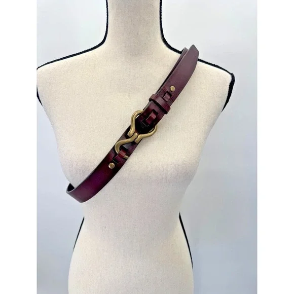 Vintage Orvis Cognac Full Grain Leather Equestrian Hoof Pick Belt 38 Brass USA