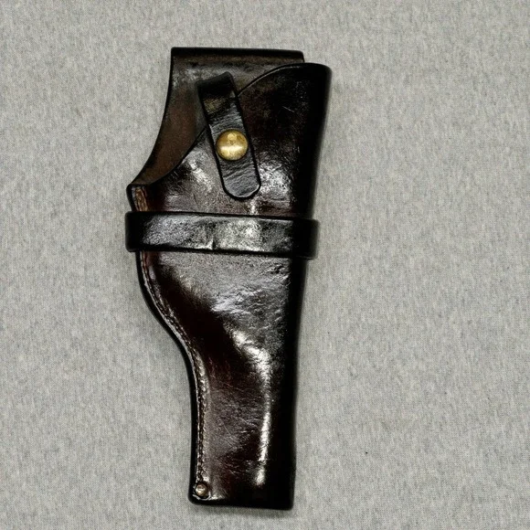 Vtg Sport King 4.5 Leather Holster Barbs Sporting Goods Oregon Snap‎ Front