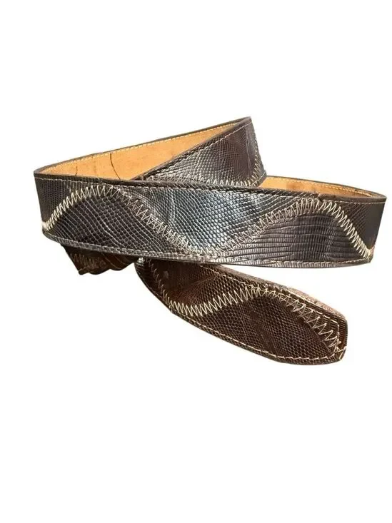 Vintage Nocona Embossed Leather Western Belt Size 40 Brown No Buckle