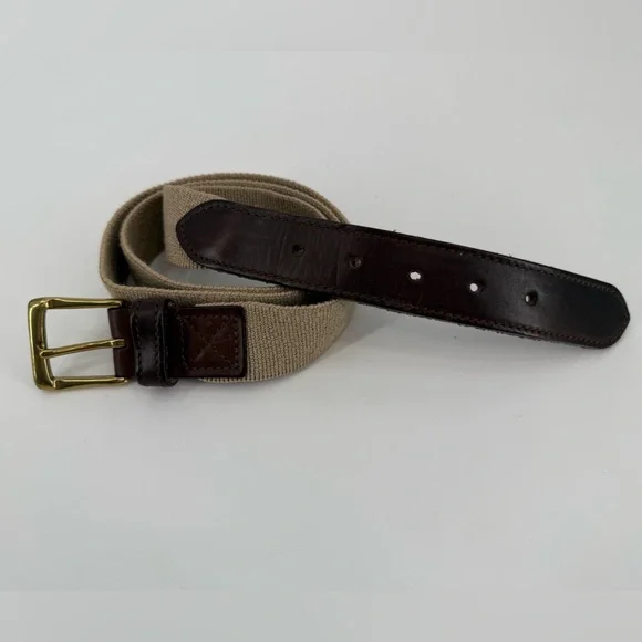 Vintage Eddie Bauer Stretchy & Leather Belt 38/40‎