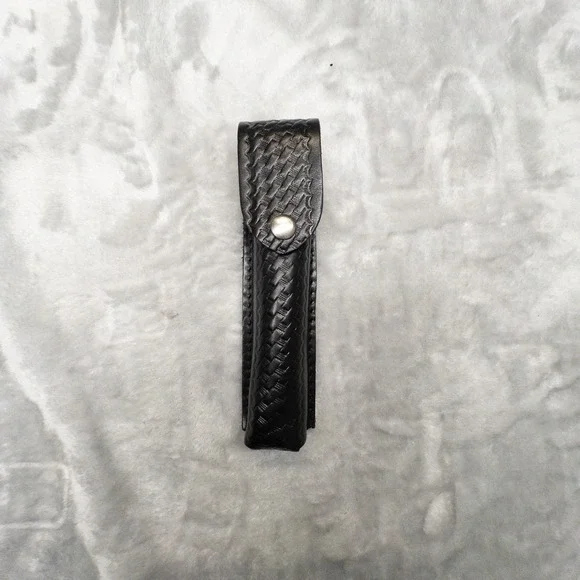 Boston Leather 5560 Basketweave Black Duty Belt Flashlight Holster Made In USA