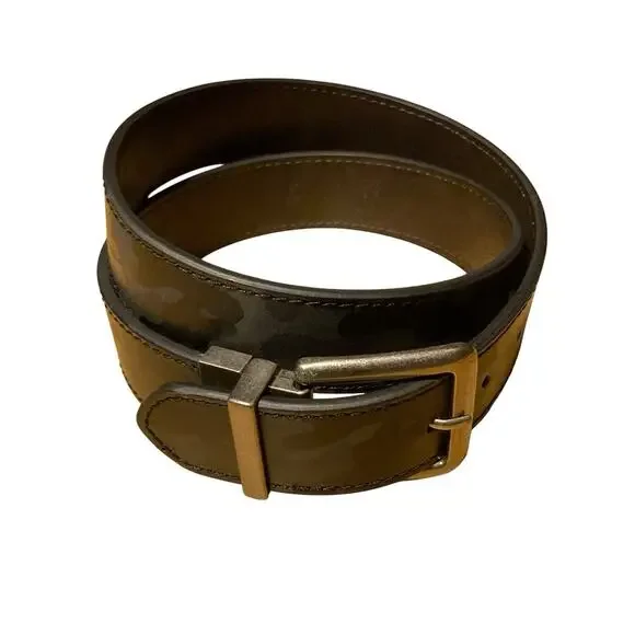 Men’s Black Camo Belt Sz 34 Bonded Leather Golf‎ Work Casual