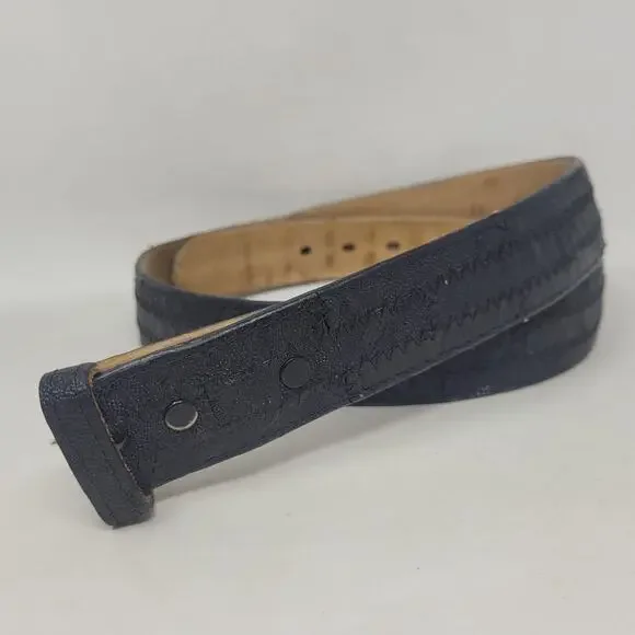Tony Lama Belt Mens 38 Black Leather Western Zigzag Stitch Cowboy Rodeo USA