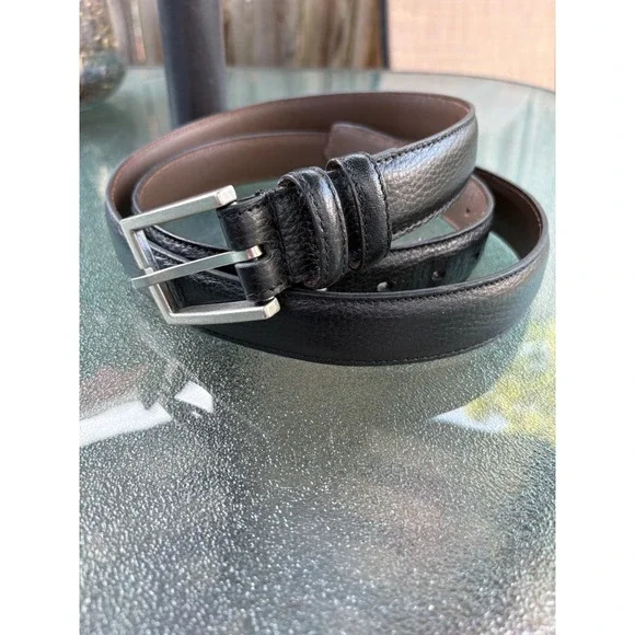 Full Grain Leather Mens Belt Black Brown Reversible Style Size 50 52 Big & Tall