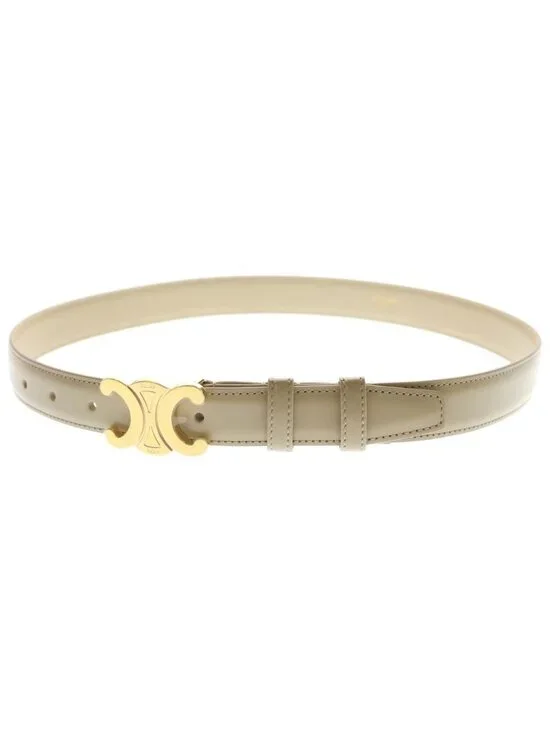 Celine Medium Triomphe Belt Leather Beige