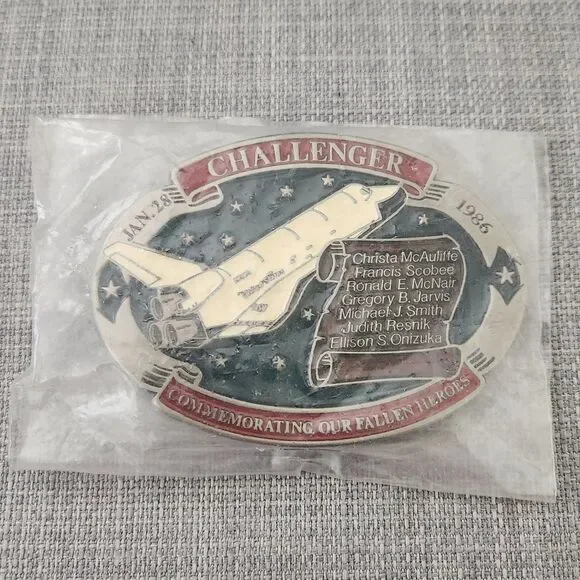 Vtg Commemorative Space Shuttle Challenger Belt Buckle Made In The U.S.A. # 2349
