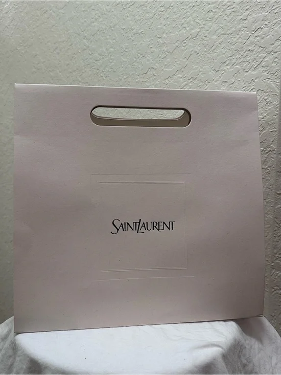Saint Laurent Large White Luxury Shopping Gift Bag Authentic Boutique Packaging