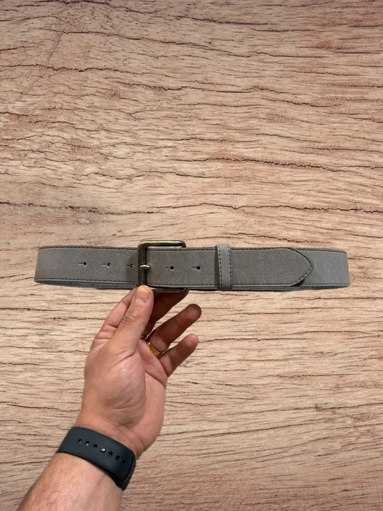 NWOT - Genuine Leather Suede Grey Mens Belt