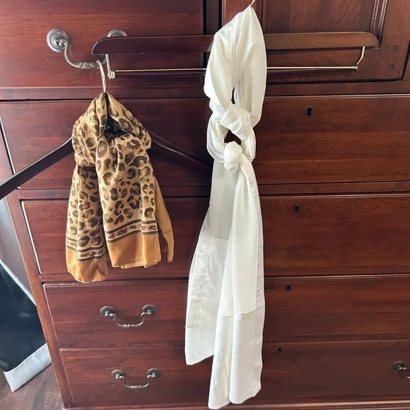 Silky Scarves Lot of 2, Copper/Brown & Cream Beautiful