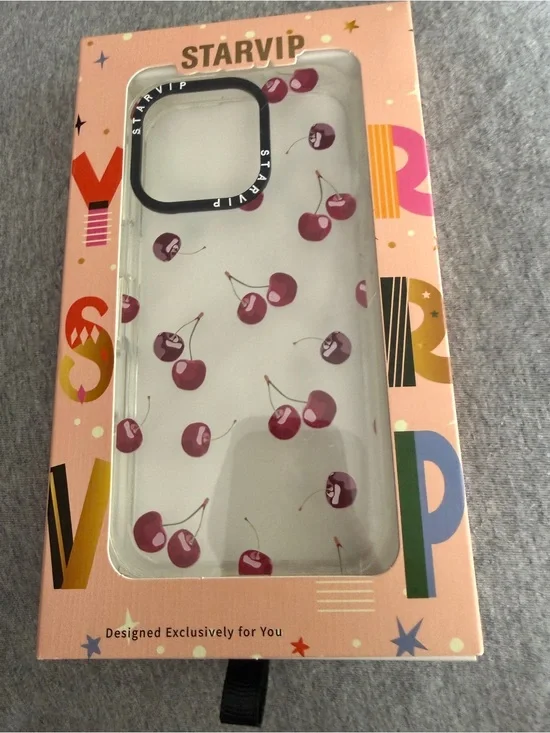 iPhone 16 Pro Clear Cherry Phone Case - Pink Cherry Print