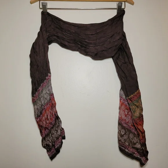brown satin scarf