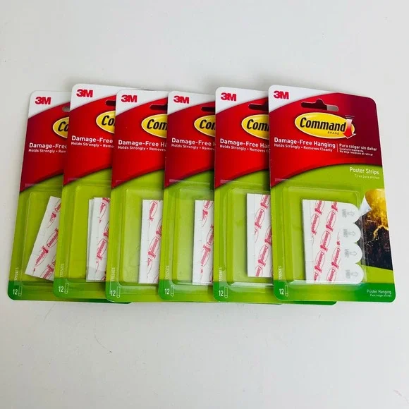 6 Pack Command Poster Strips damage Free Hanging Hold Strongly Removes Cleanly3M