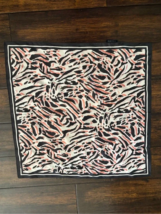 All Saints Silk Scarf Square Zebra Print Size 20
