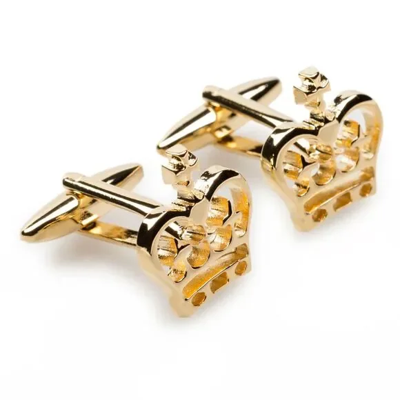Royal Crown Cufflinks – Gold Plate