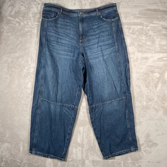 LOFT Women's Jeans The Barrel Denim Casual  34_18 Blue