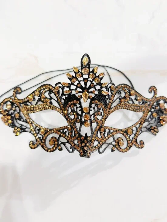 Men’s Black and Gold Masquerade Mask, Venetian Mask, Formal Ball Mask, Prom Mask