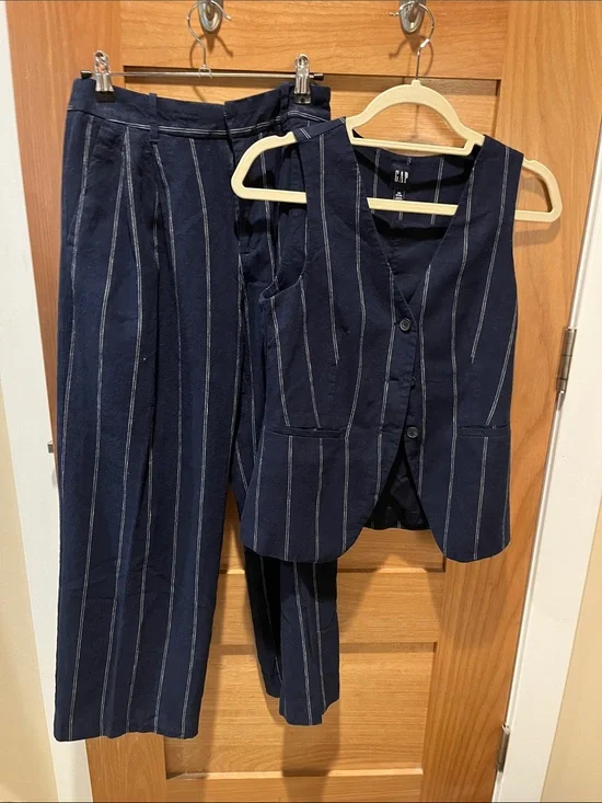 GAP Navy Pinstripe Vest and Trousers Set