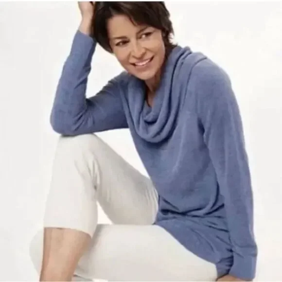 Barefoot Dreams CozyChic Ultra Lite Cowl Neck Pullover Small
