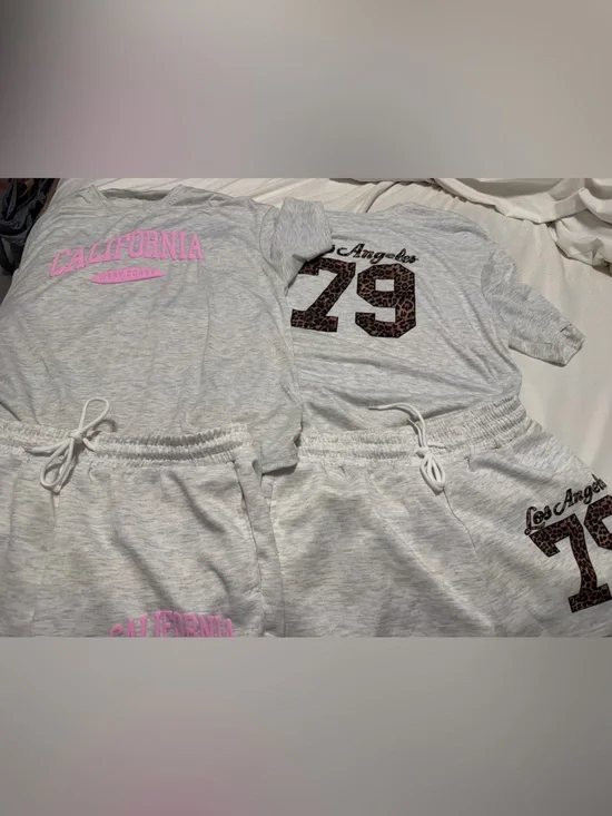 SHEIN Light Gray Lounge Sets Size Medium selling for $12