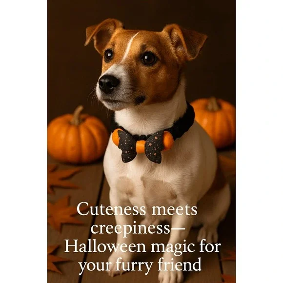 Halloween Dog &‎ Cat Collar – Fashion Bat Wings Bow, Adjustable & Photo-Ready