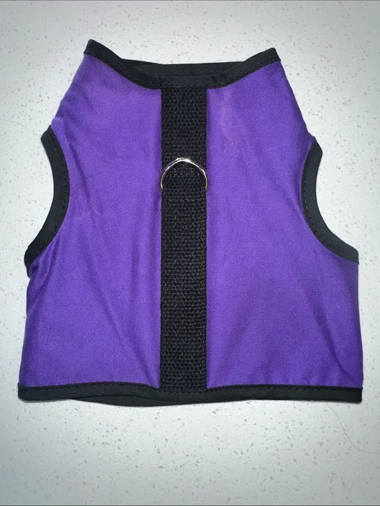Kitty Holster - Purple Cat Harness with Black Trim and D-Ring.Size:S/M