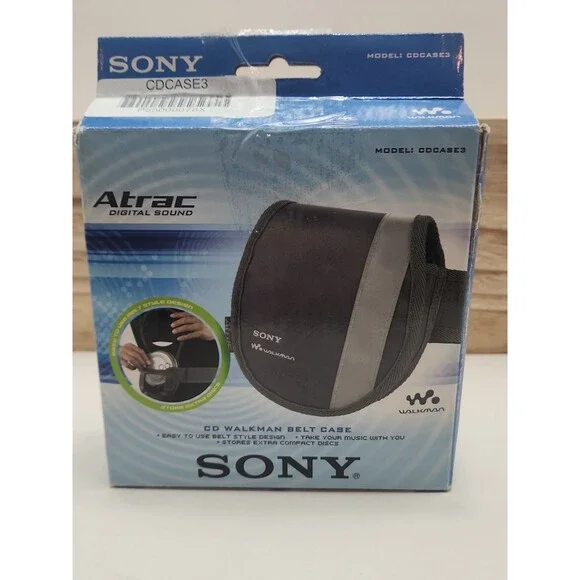 CDCASE3 Sony Belt Case for Atrac CD Walkman Carry Case Grey Round Unused!