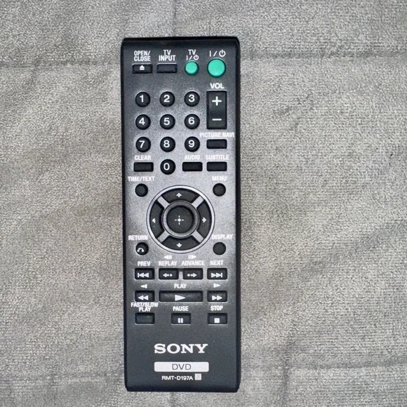 OEM Sony DVD Player‎ Remote Control RMT-D197A Tested Works Black Remote