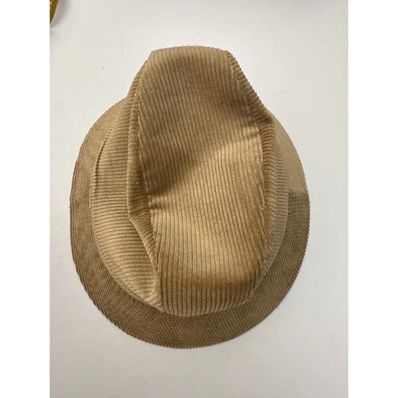Vintage Tan Corduroy Bucket Hat Made in USA Khaki Fisherman Cap Large