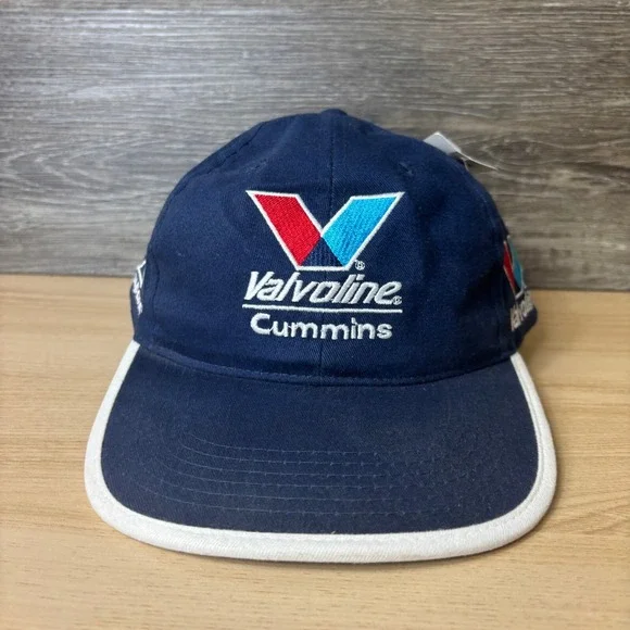 Vintage Valvoline Hat Strap Back Blue Racing Cummins Nascar Adjustable Mens