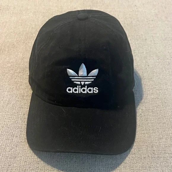 Adidas Originals Trefoil Baseball Cap Black White Dad Hat RN 90288 OSFM