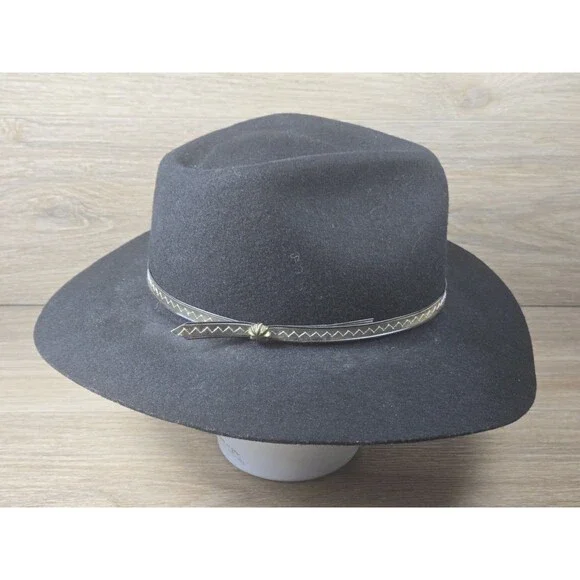 Vintage F & M Hat Co. Fedora Hat  100% Wool Felt Made in USA  Black - Size Small