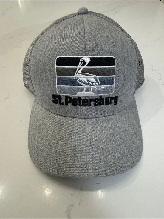 St. Petersburg Pelican Embroidered Trucker Cap - Gray