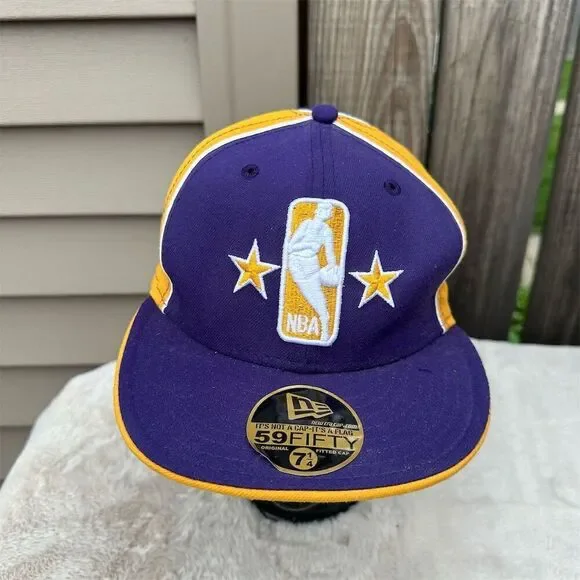Los Angeles Lakers New Era 59FIFTY Fitted Hat Size 7 1/4 Multicolor