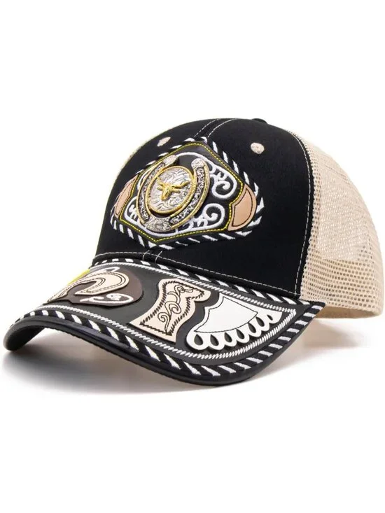 Men's Black Polyester Western Vintage Cowboy Cute Baseball Cap